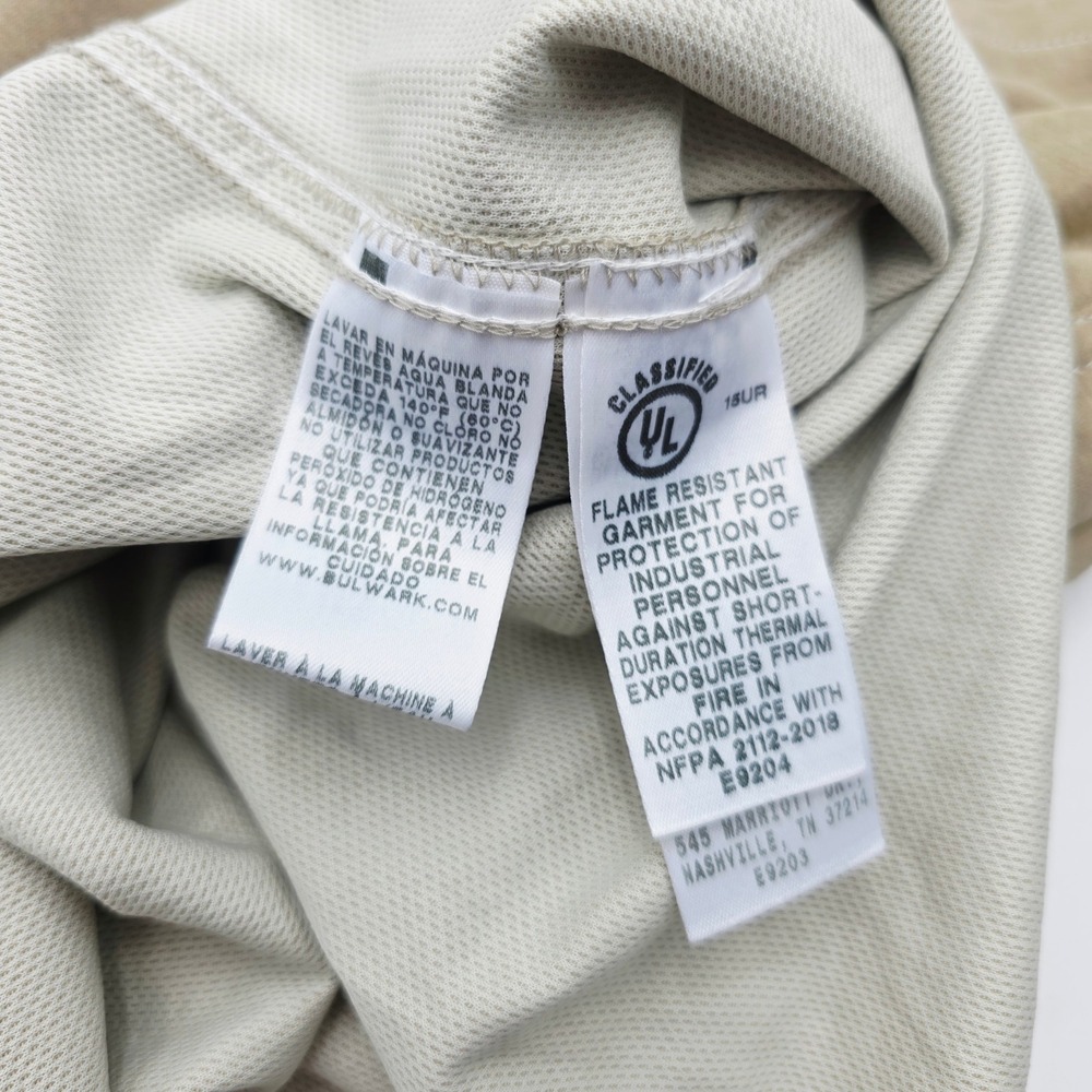 Bulwark FR iQ Series Mens XXL Tall 2XLT Khaki Tan Flame Resistant Henley Shirt - Picture 13 of 16
